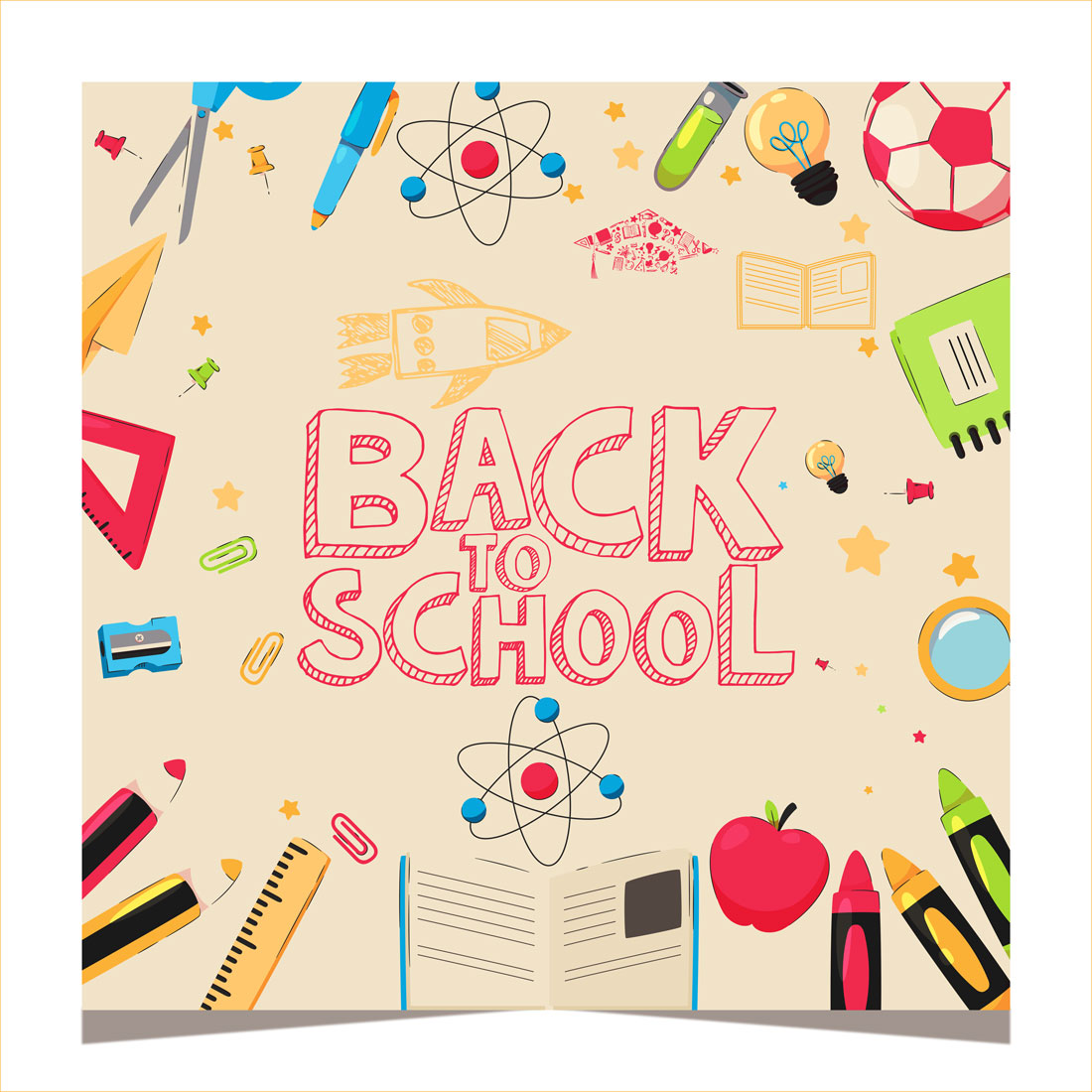 Back to school social media banner design template preview image.