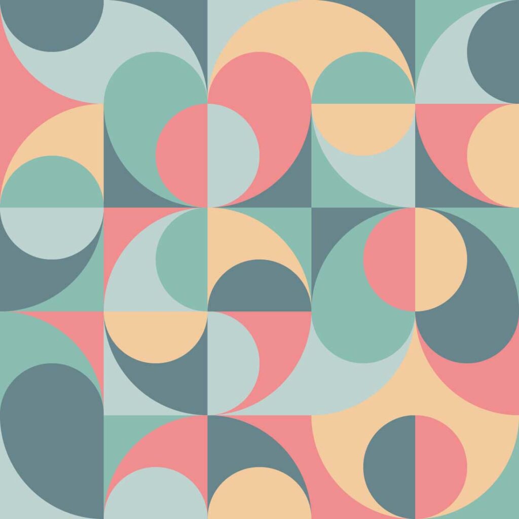 Background Circles Bauhaus Style Pattern in Vector - MasterBundles