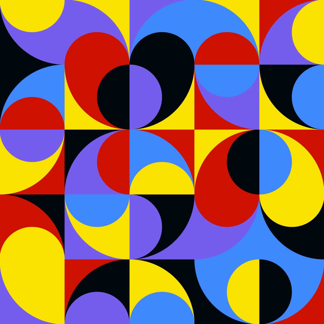 Background Circles Bauhaus Style Pattern in Vector preview image.