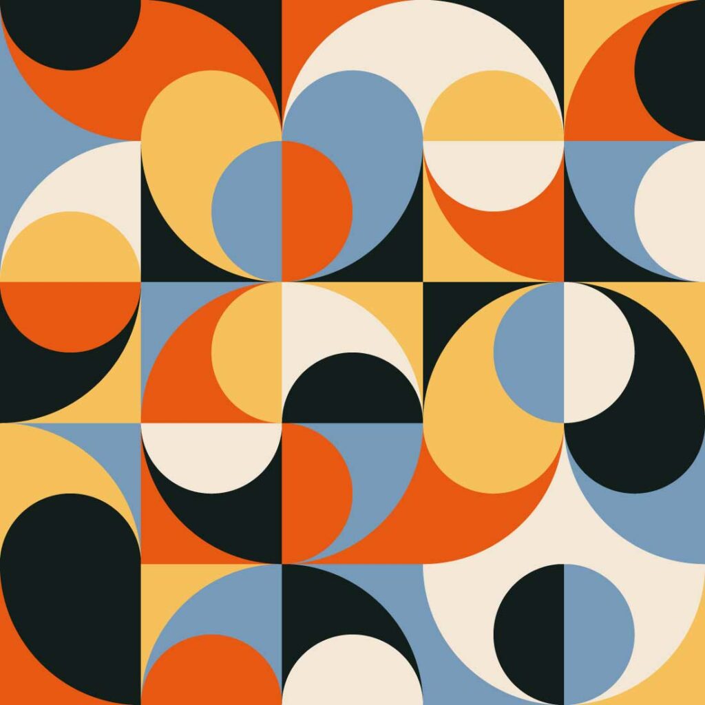 Background Circles Bauhaus Style Pattern in Vector - MasterBundles