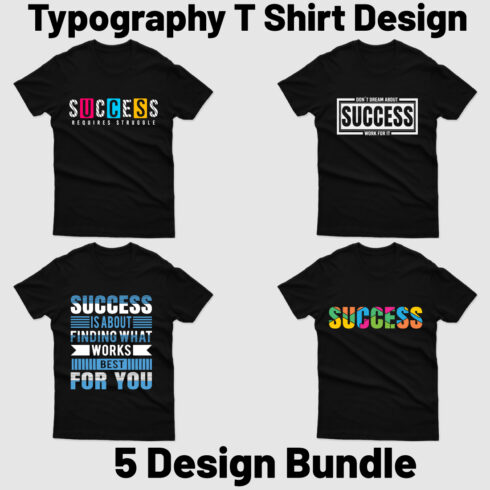 Typography T Shirt Design Bundle cover image.