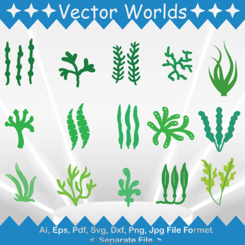 Aquarium Plant SVG Vector Design cover image.