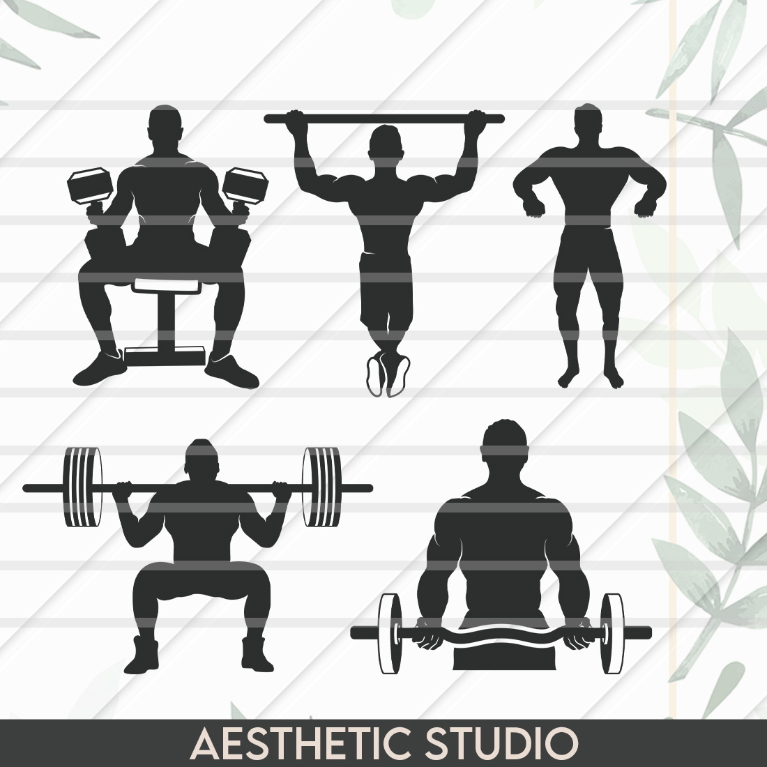 Bodybuilder SVG, Gym Svg, Muscle Man Svg, Workout Svg, Bodybuilder Clipart, Fitness Svg, Muscle Man Vector, Silhoette, Weights Svg, Dxf, Png, Eps, Cut file preview image.