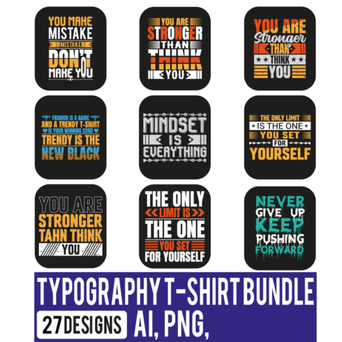 Typography t-shirt design cover image.