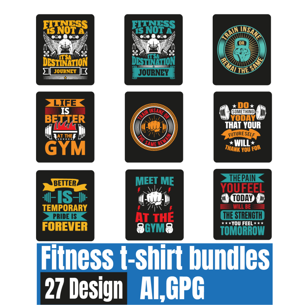 Gymfitness Typography T Shirt Design Bundles Masterbundles