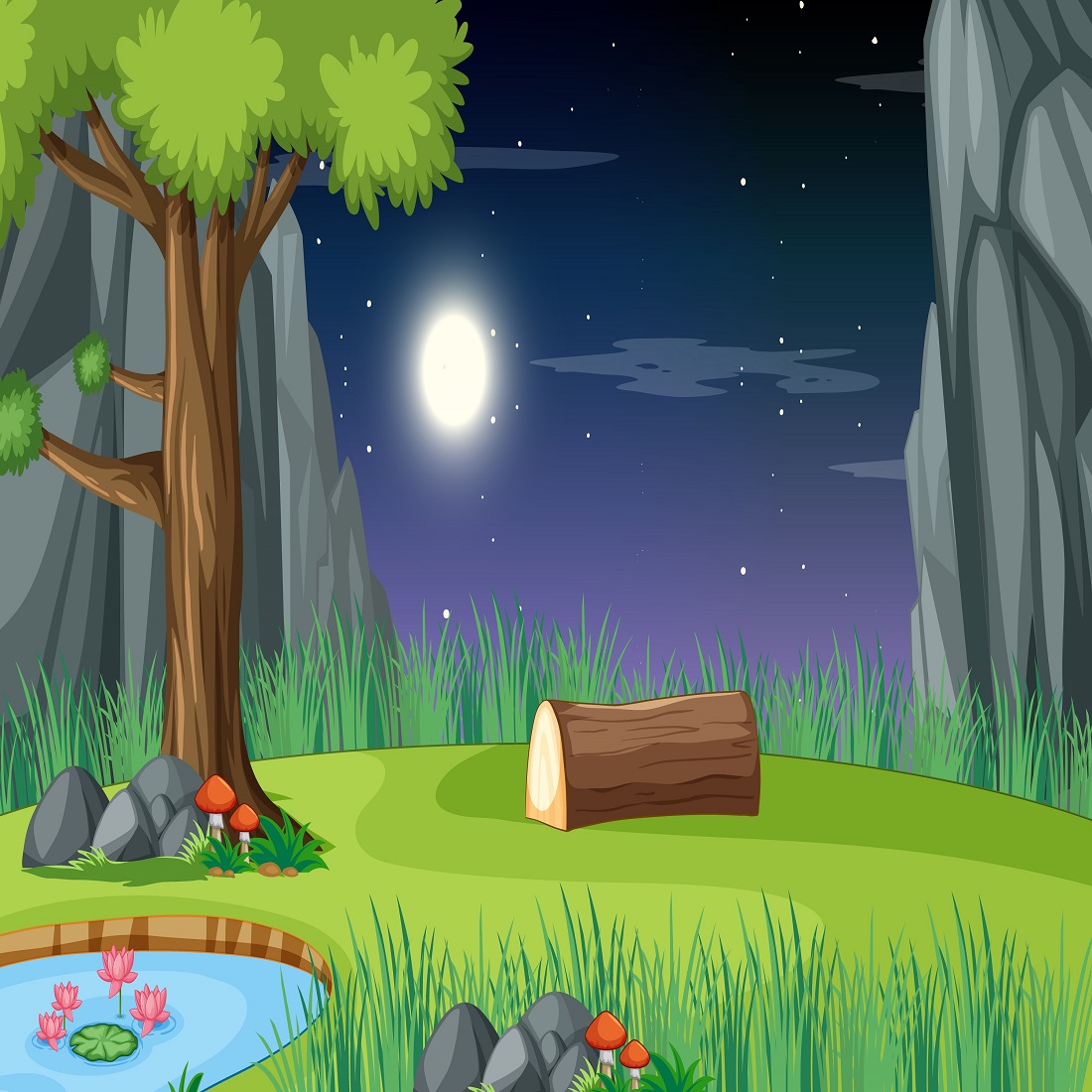 Blank nature landscape night scene preview image.