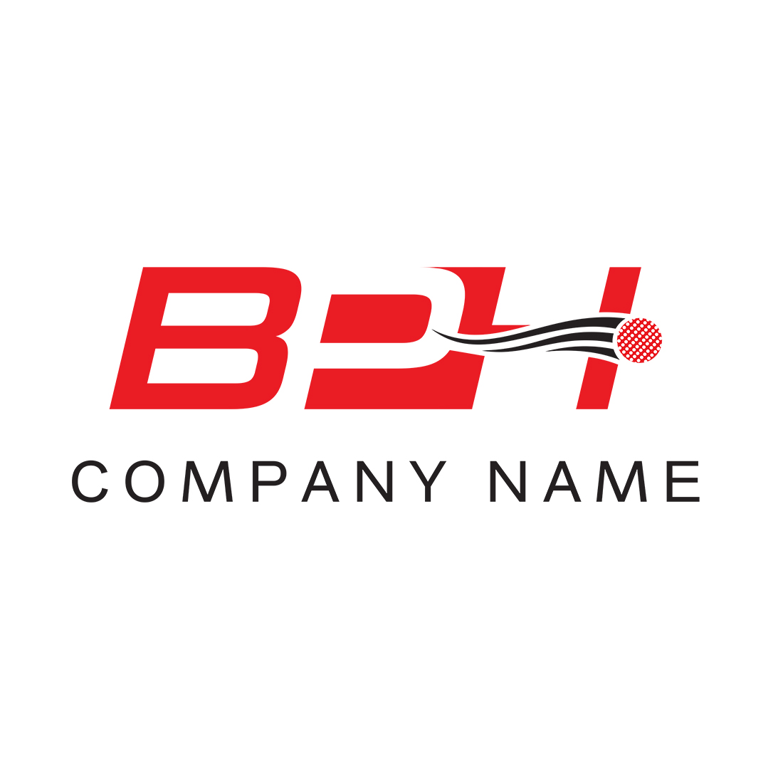 BPH Monogram Hocky Ball Logo Template preview image.