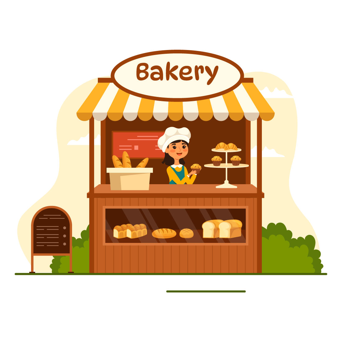 14 Bakery Store Illustration cover image.