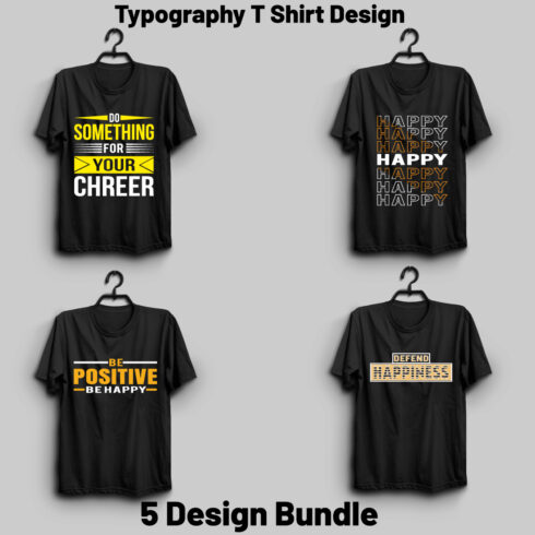 Typography T Shirt Design Bundle cover image.