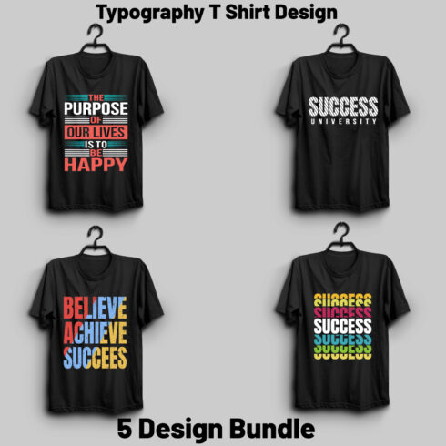 Typography T shirt Design Bundle cover image.