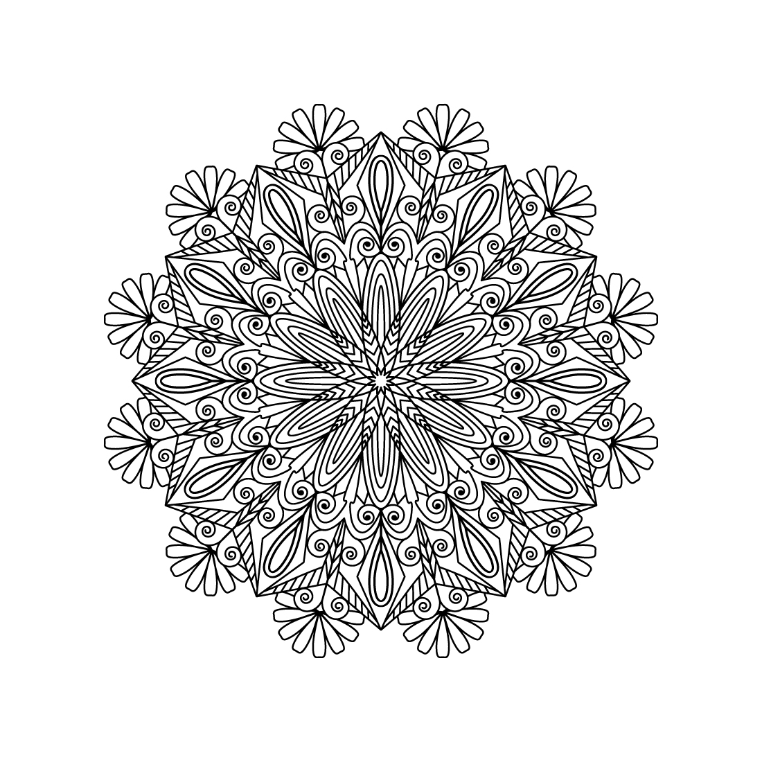 Bundle of 10 Relaxation Mandalas for Paper Cutting or Coloring Book