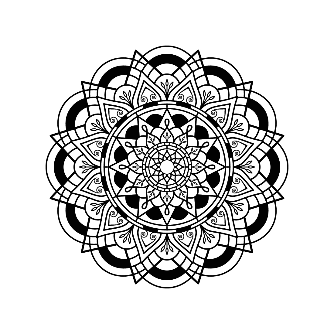 Bundle of 10 Mindfulness Mandalas for Paper Cutting or Coloring Books preview image.