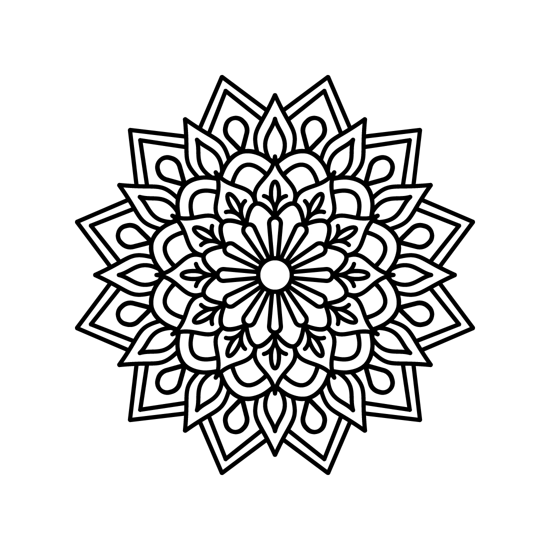 Bundle of 10 Relaxation Mandalas for Paper Cutting or Coloring Book preview image.