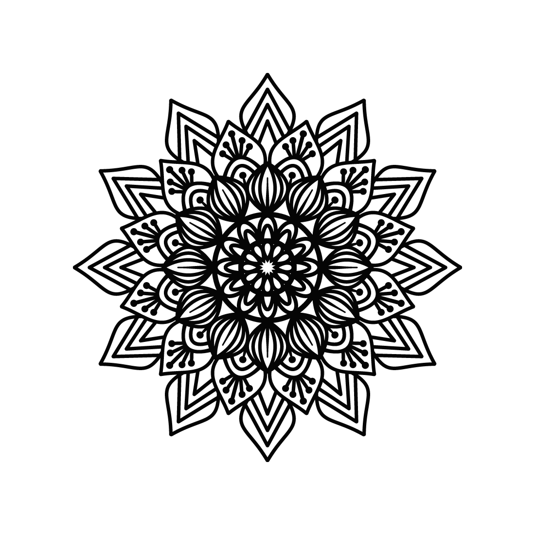 Bundle of 10 Ethnic Style Mandalas for Paper Cutting or Coloring Book Pages preview image.
