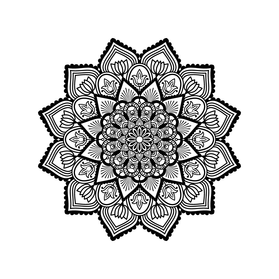 Bundle of 10 Meditation Mandala for Paper Cutting or Coloring Book Pages preview image.