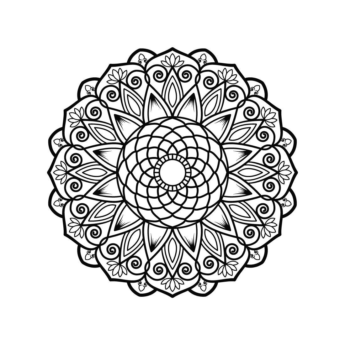 Bundle of 10 Relaxation Mandalas Coloring Book Pages