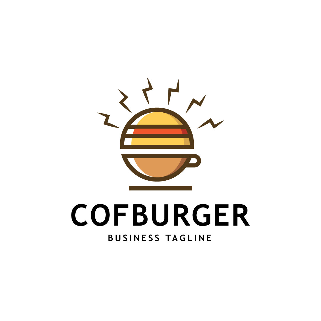 Coffee & Burger Logo Template preview image.
