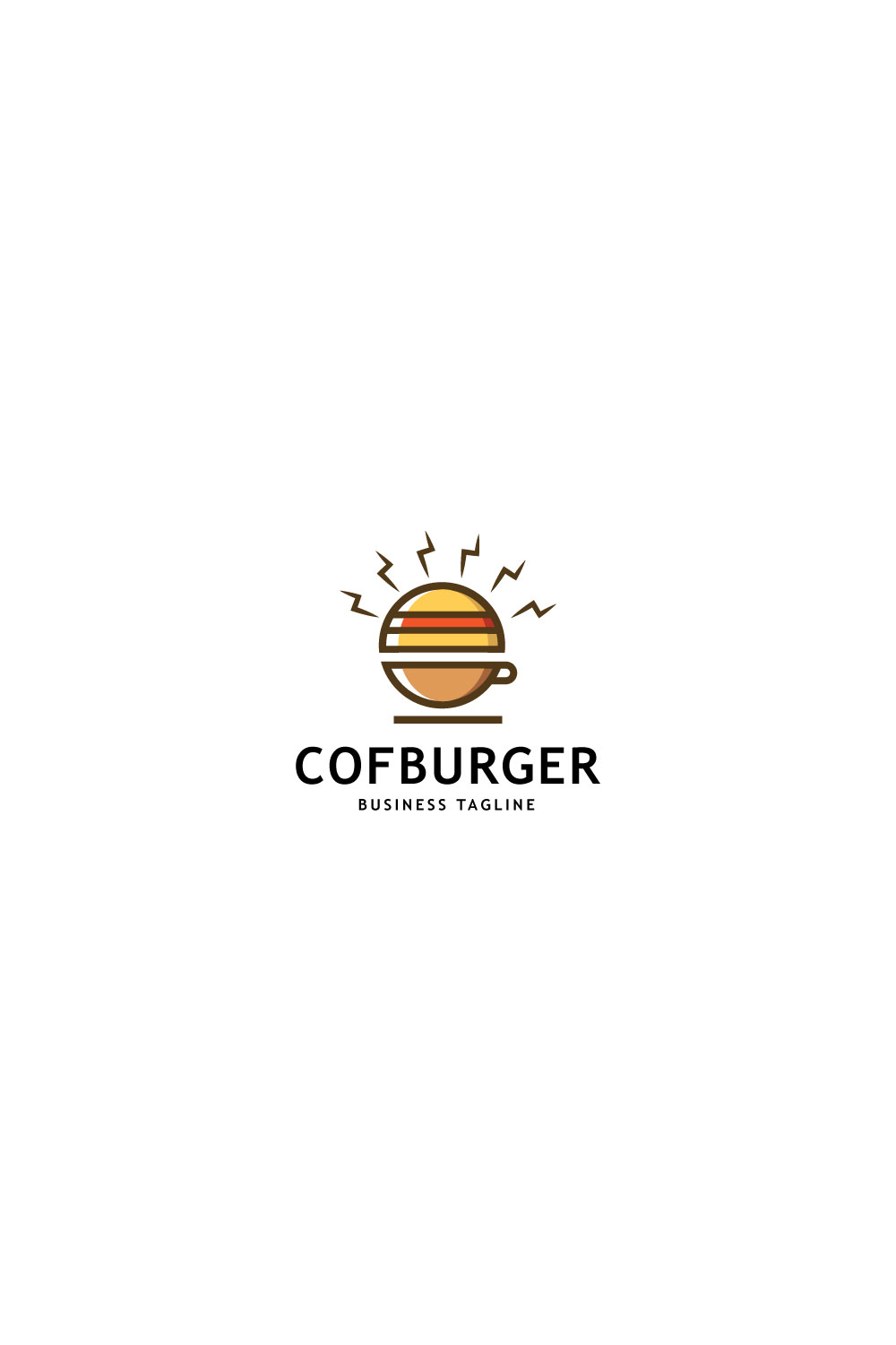 Coffee & Burger Logo Template pinterest preview image.