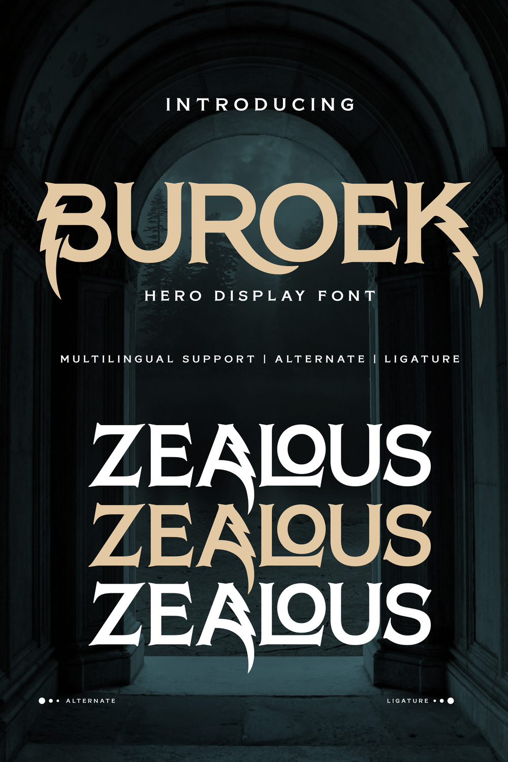 Buroek | Display Hero Font pinterest preview image.
