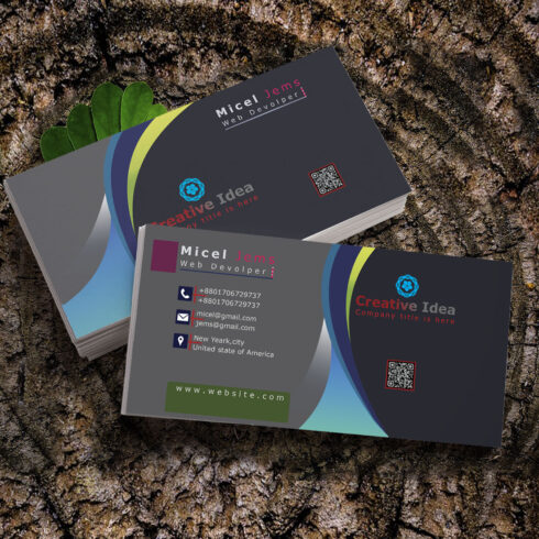 Professional and Unique Editable Business Card Design cover image.