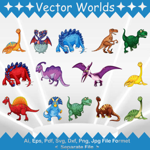 Dinosaur SVG Vector Design cover image.