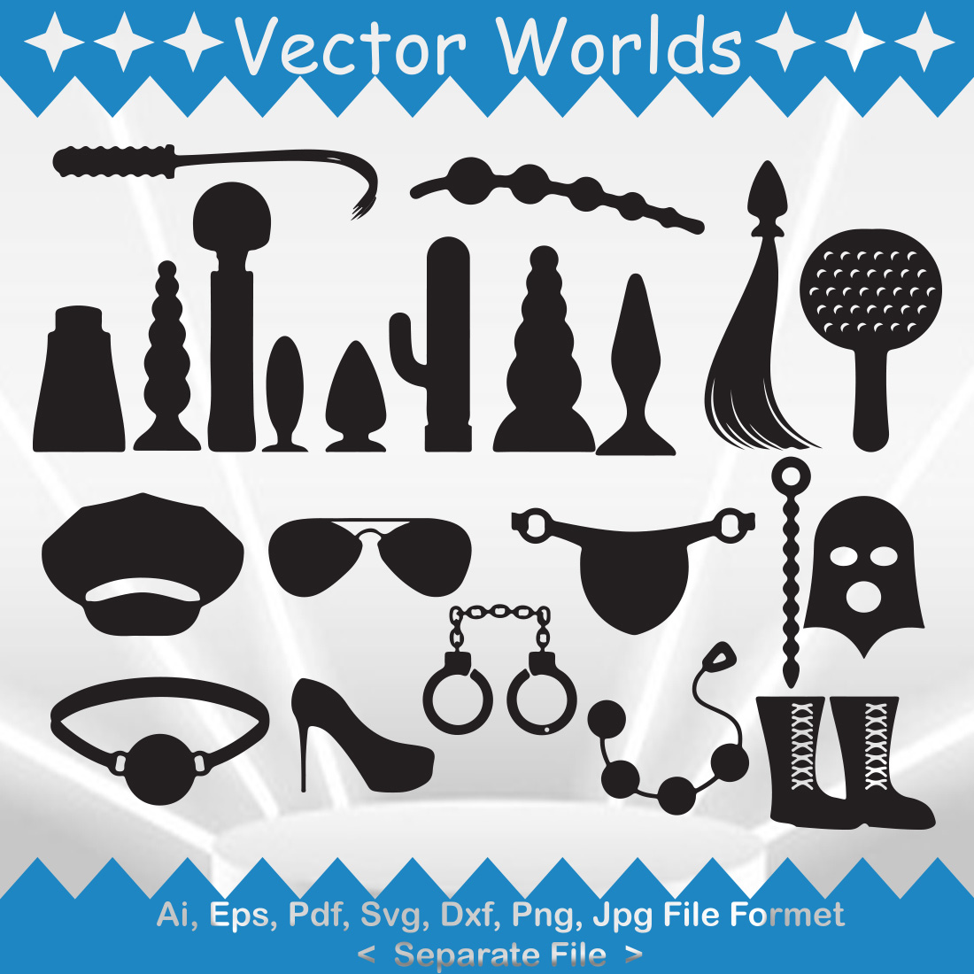 Sex Toys SVG Vector Design preview image.