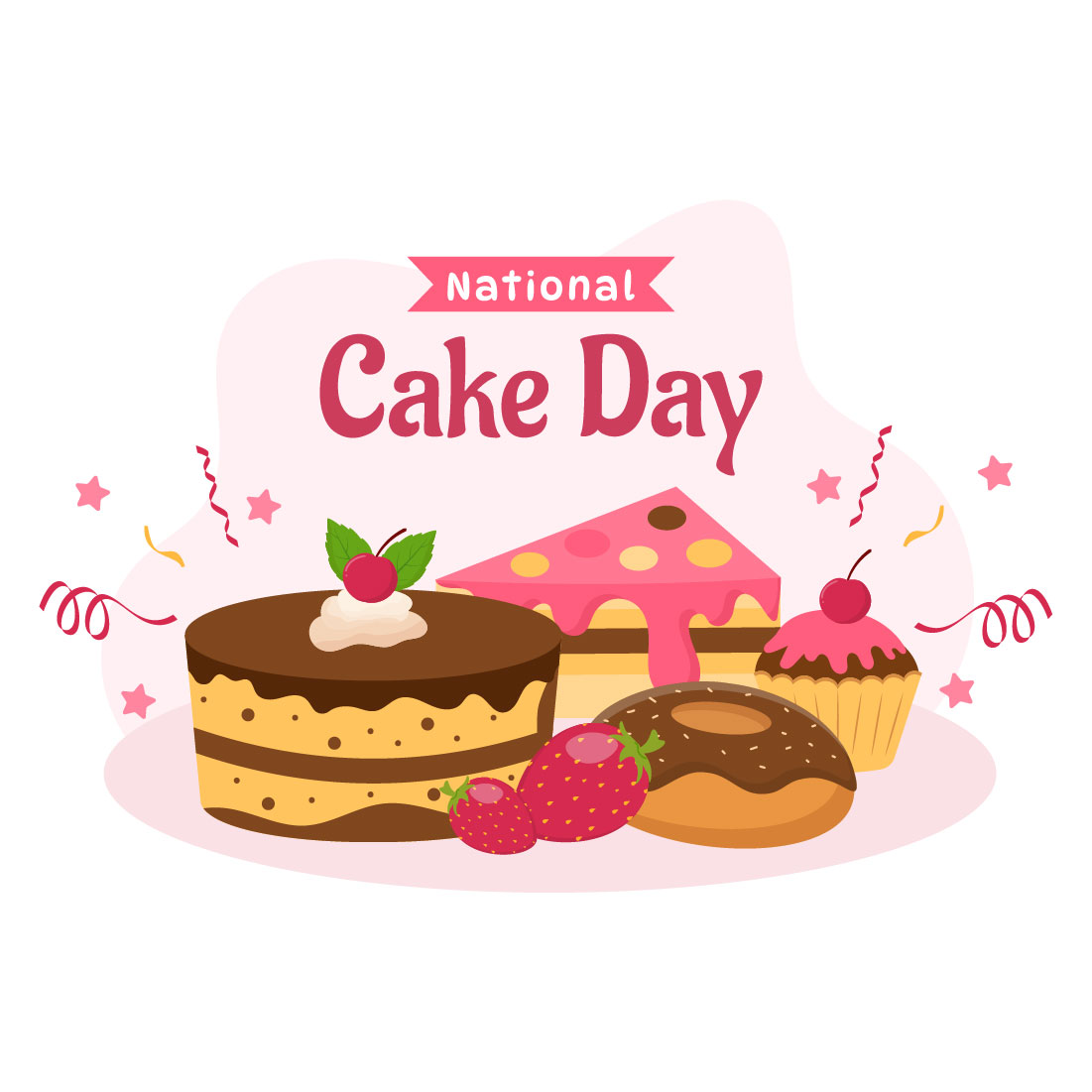 11 National Cake Day Vector Illustration preview image.
