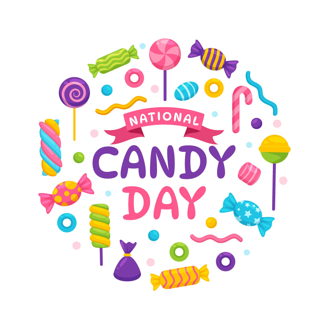 12 National Candy Day Illustration preview image.