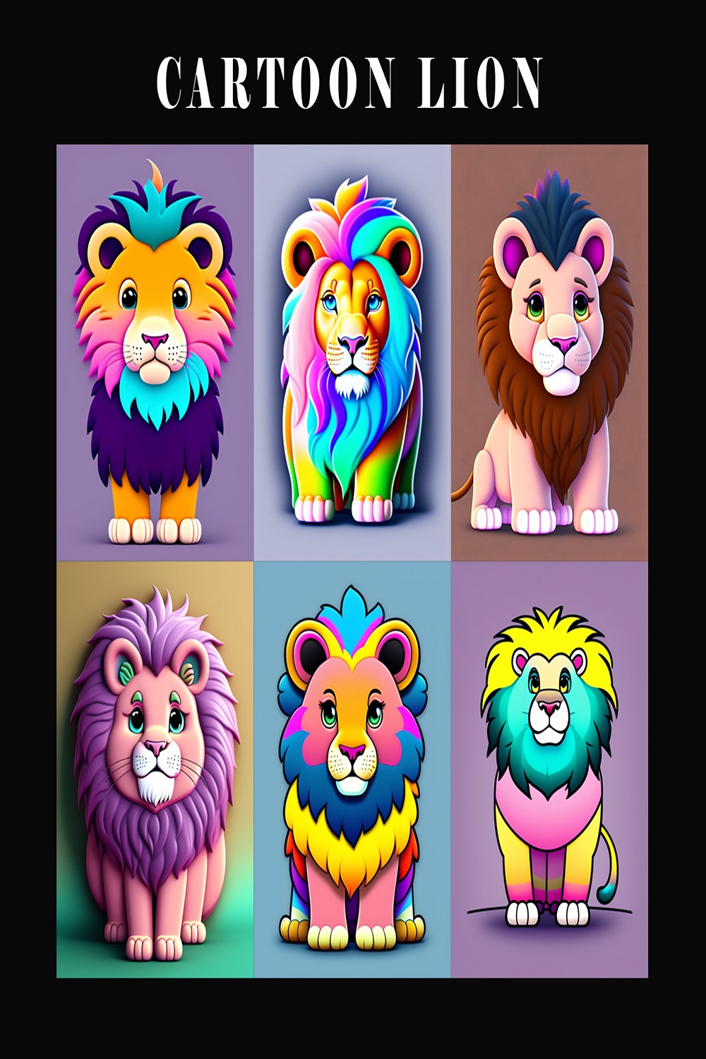 Lion - Cartoon Drawing's color, Lions Images, Lion 2d or 3d Carton, Cartoon Lion Characters pinterest preview image.