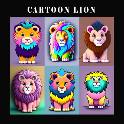 Lion - Cartoon Drawing's color, Lions Images, Lion 2d or 3d Carton, Cartoon Lion Characters cover image.