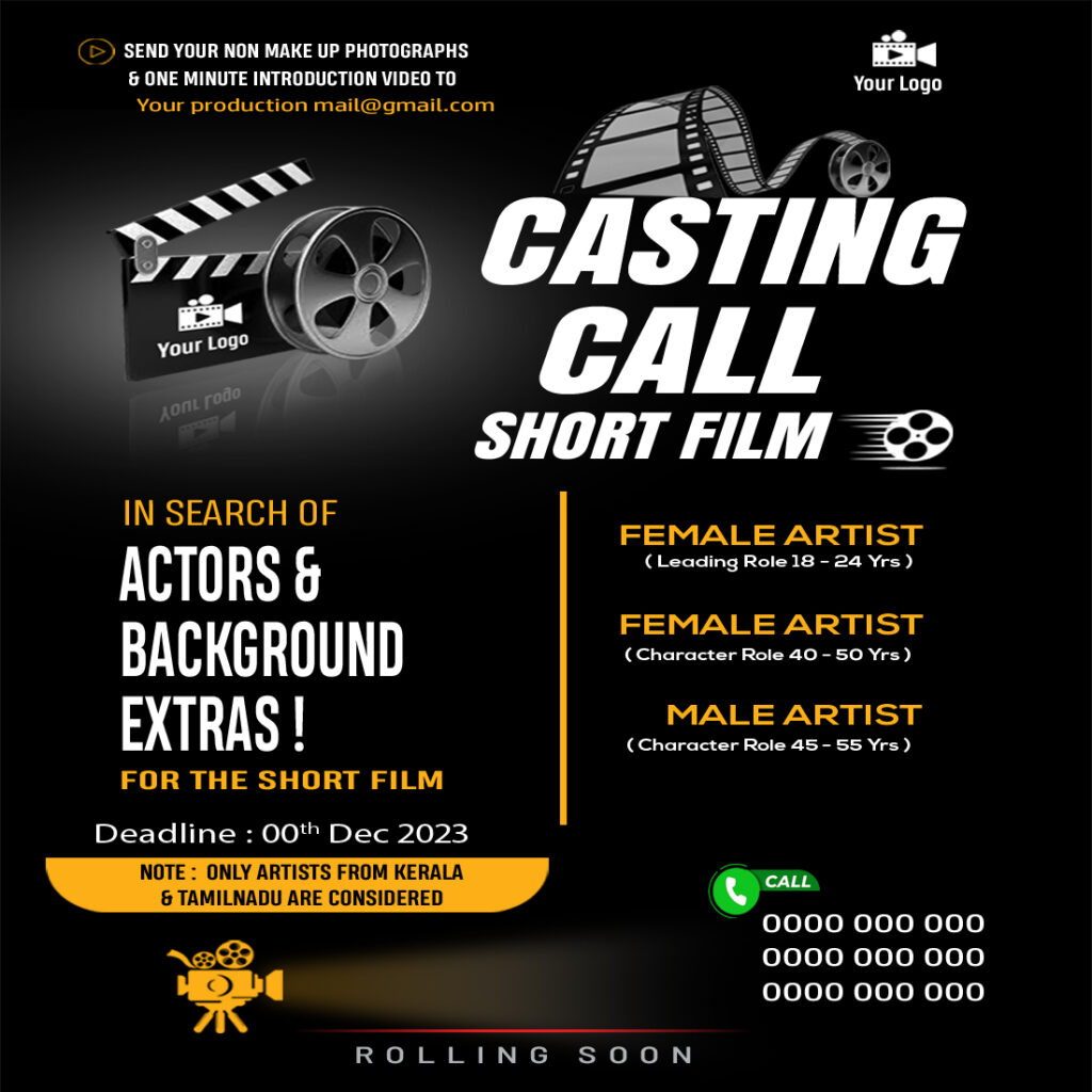 Casting Call Poster Masterbundles 4736