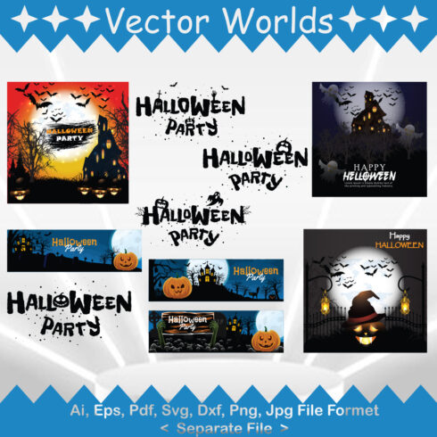 Halloween Party SVG Vector Design cover image.