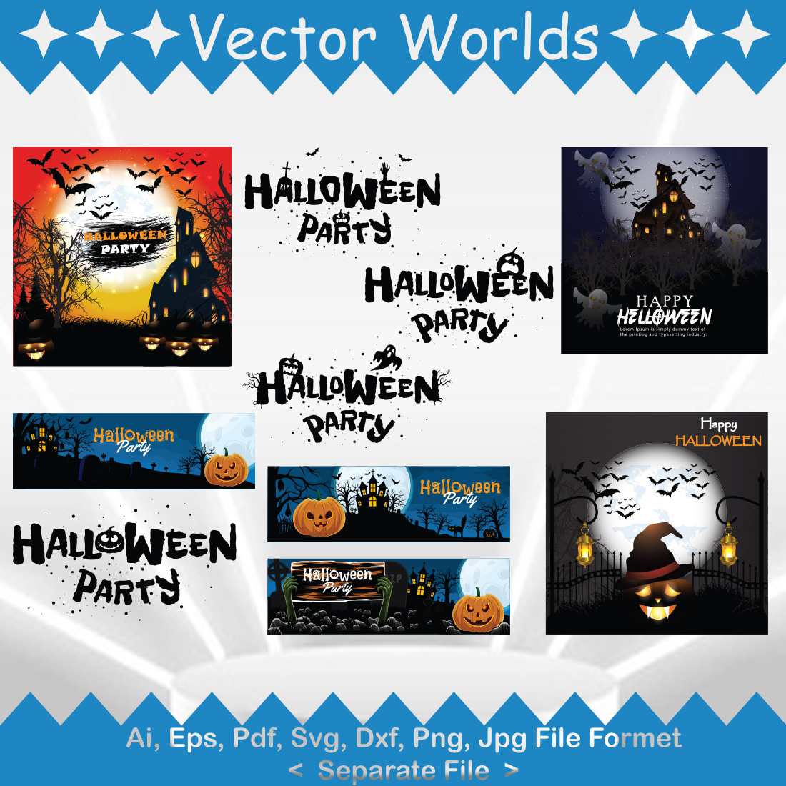 Halloween Party SVG Vector Design preview image.