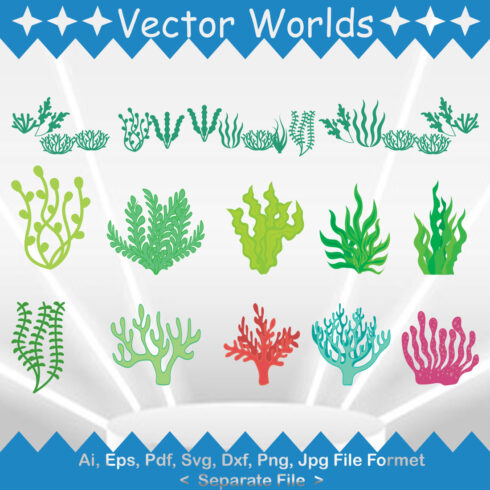 Aquarium Plant SVG Vector Design cover image.