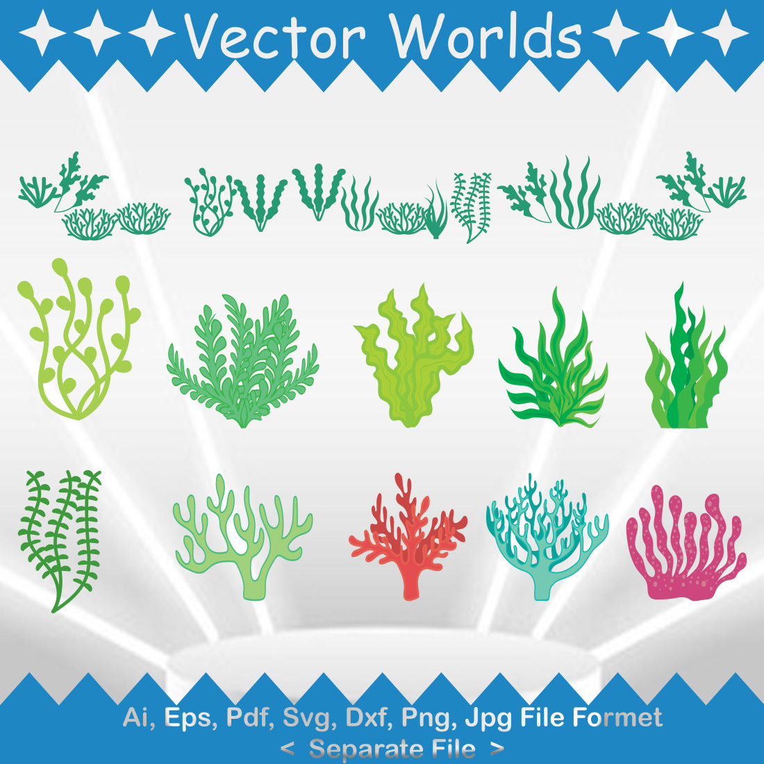 Aquarium Plant SVG Vector Design preview image.