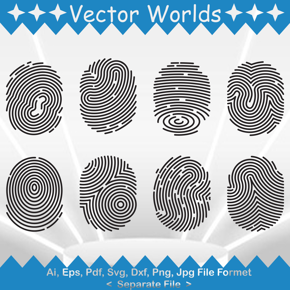 Fingerprints SVG Vector Design preview image.