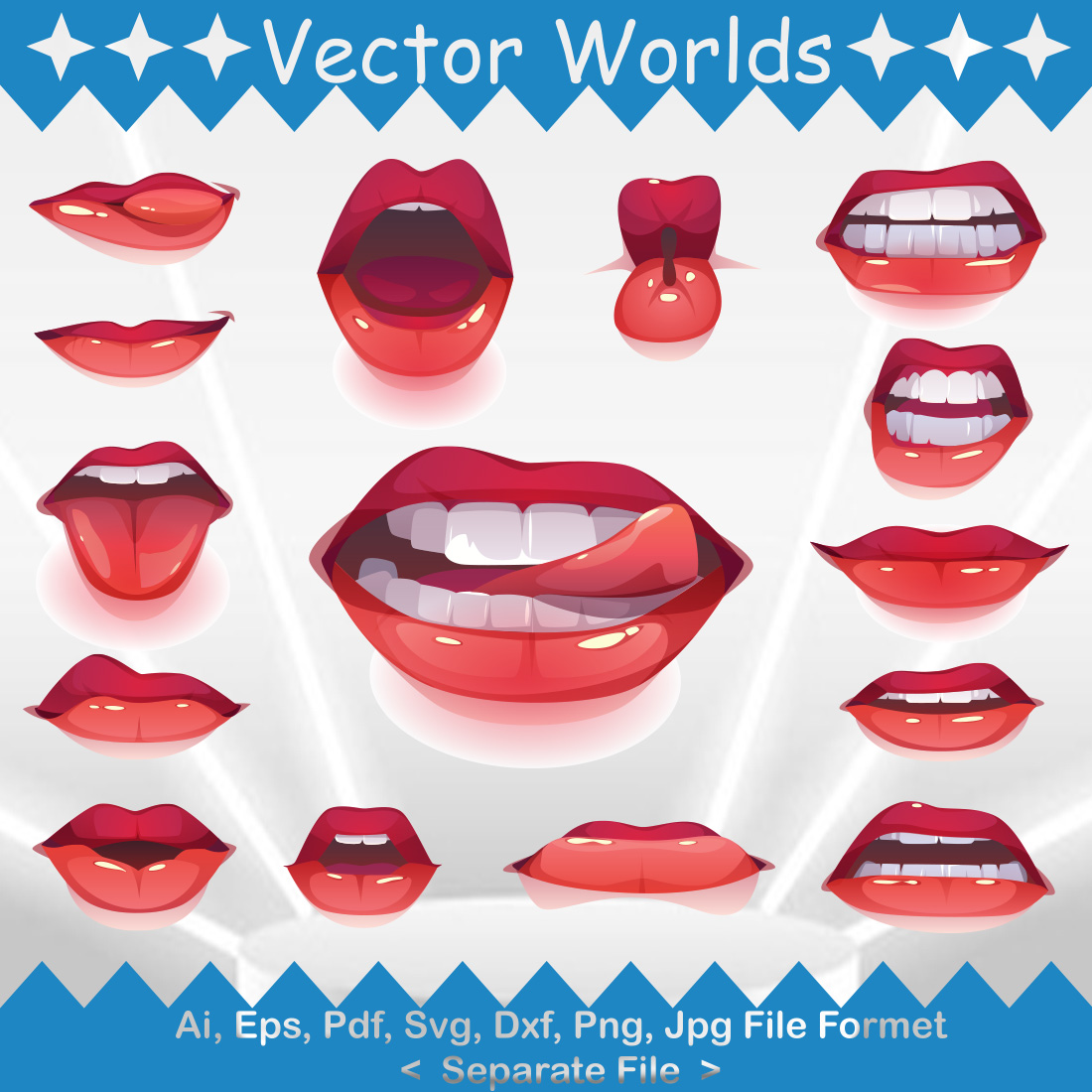 Woman Lips SVG Vector Design cover image.