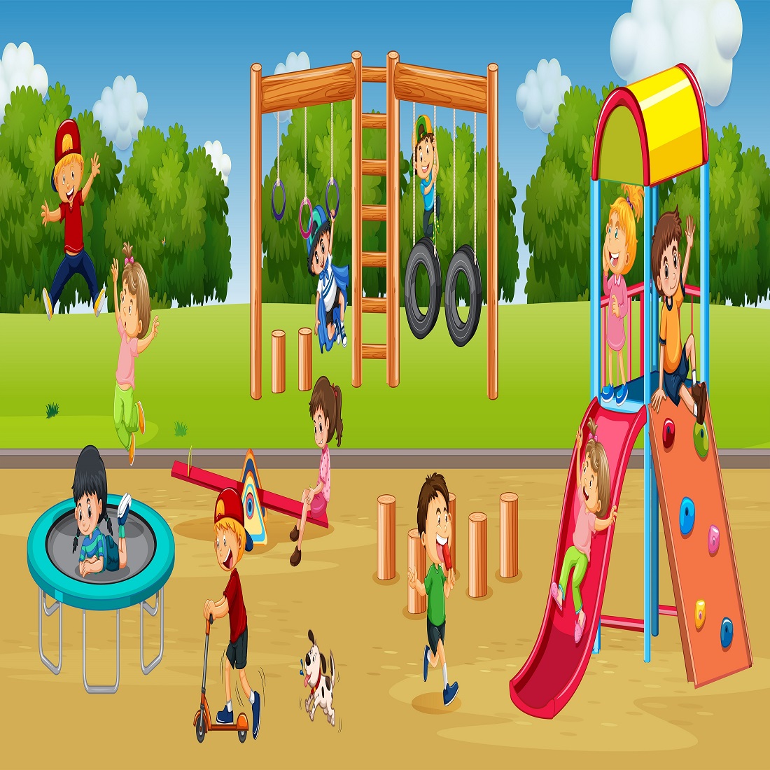 children playing playground 141