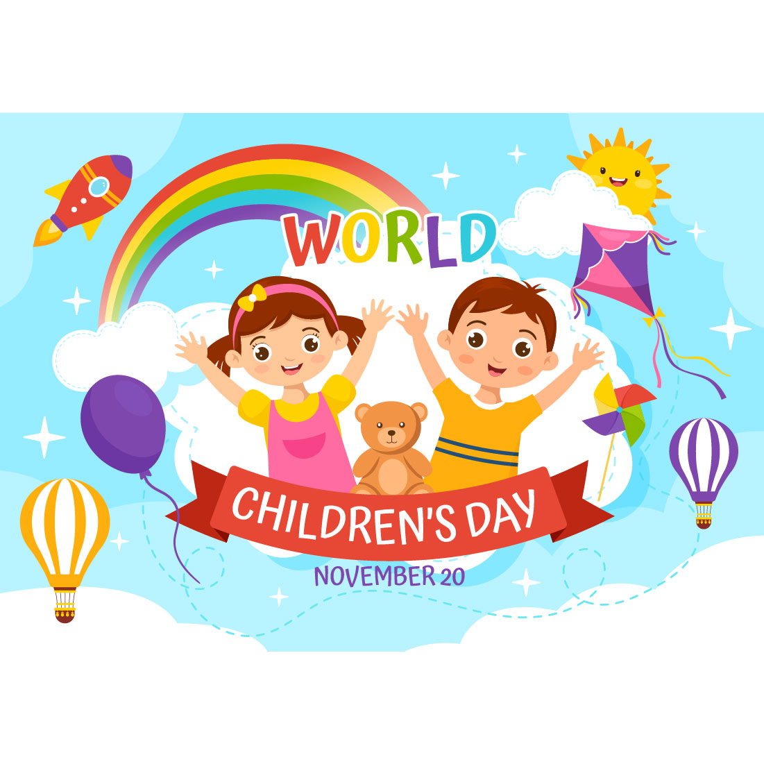 14 World Children's Day Illustration preview image.