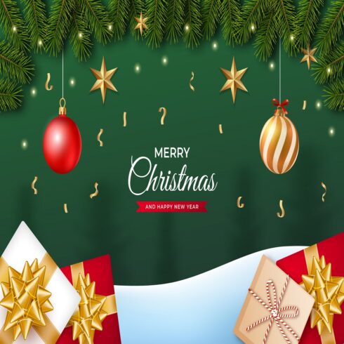 Merry Christmas background cover image.