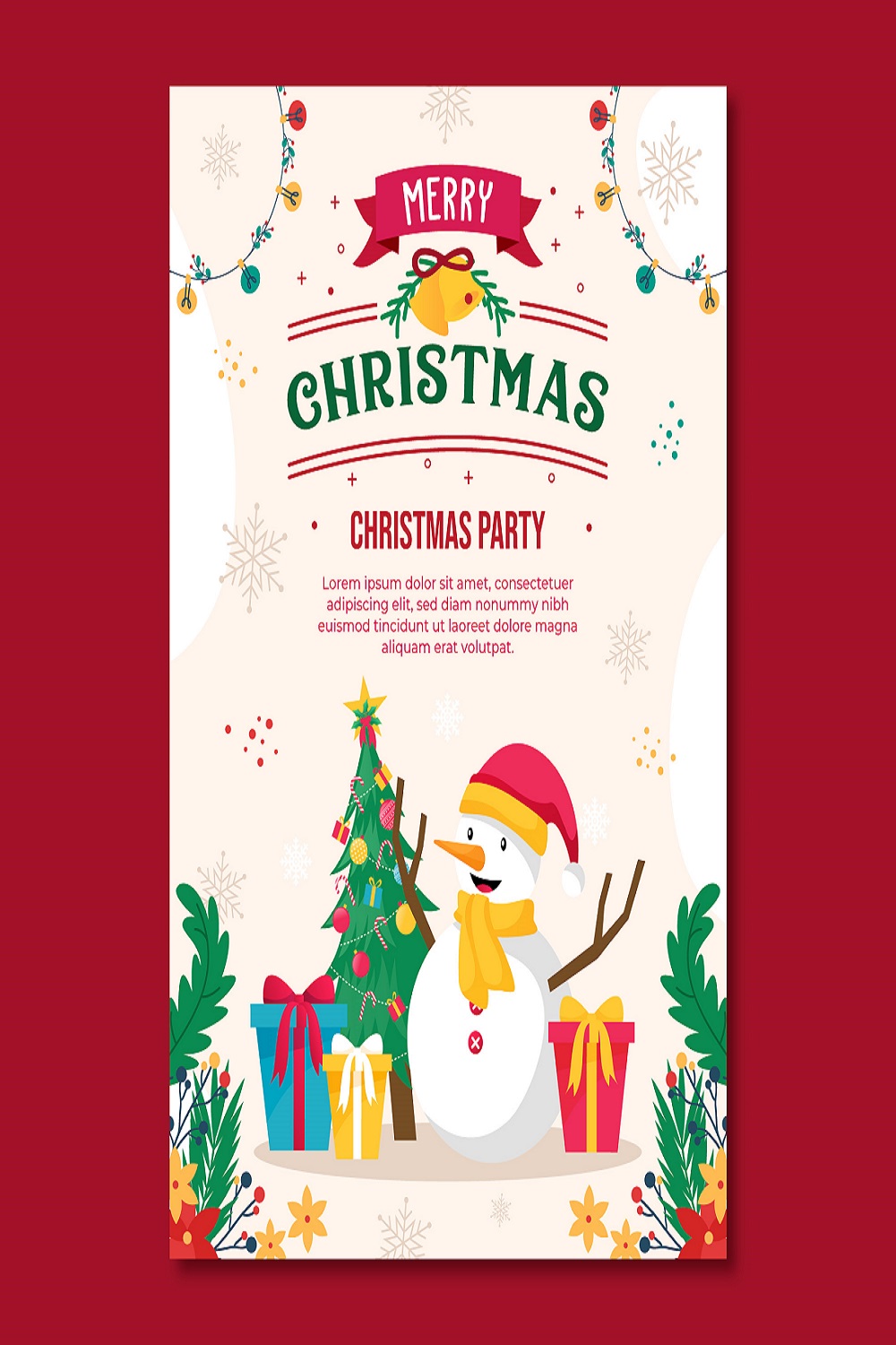 christmas party vertical poster template 40