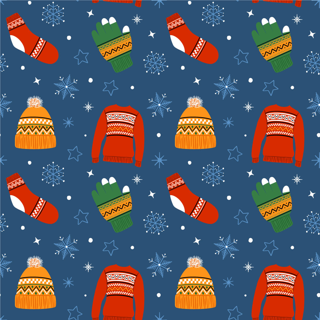 Christmas Seamless Pattern Design in Vector cover image.