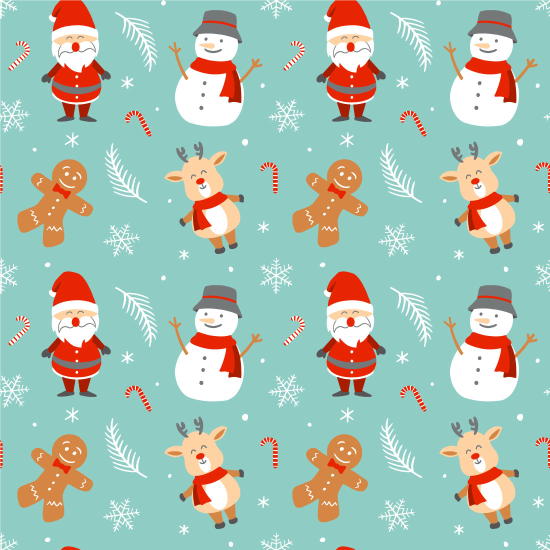 Christmas Seamless Pattern Design in Vector preview image.
