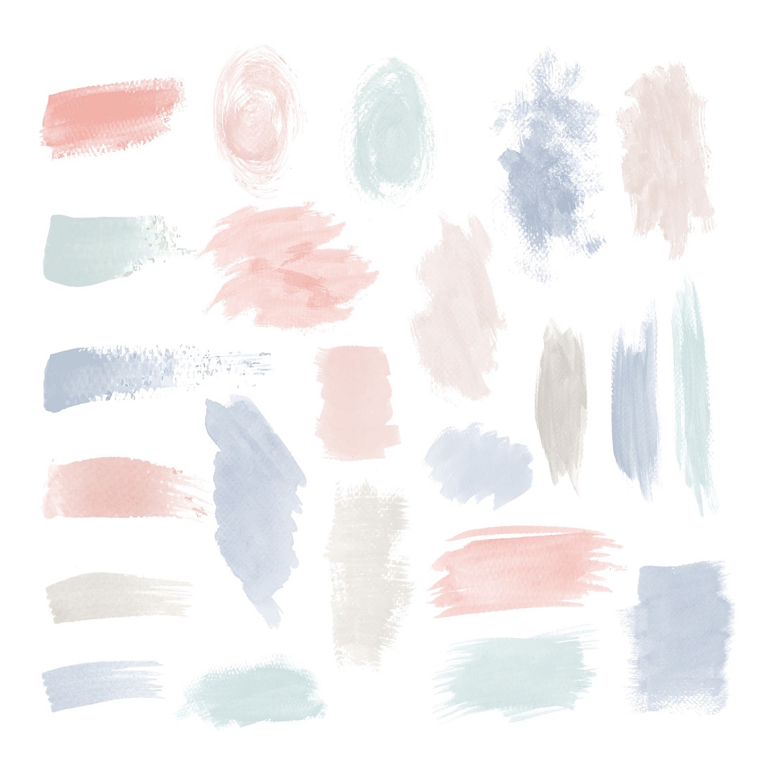 Colorful brushstroke design vector set preview image.