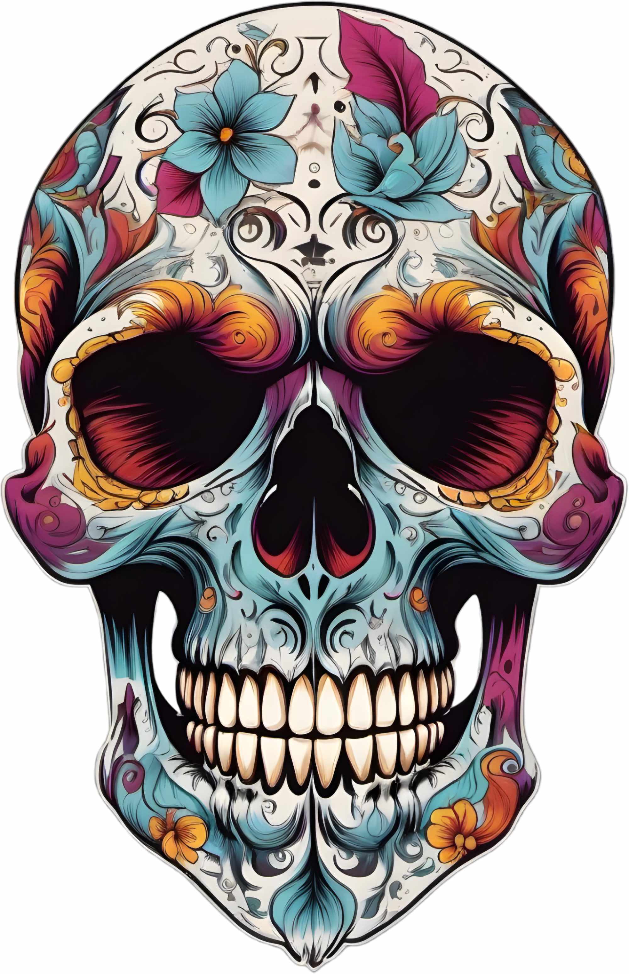 colorful skull t shirt design 1 241