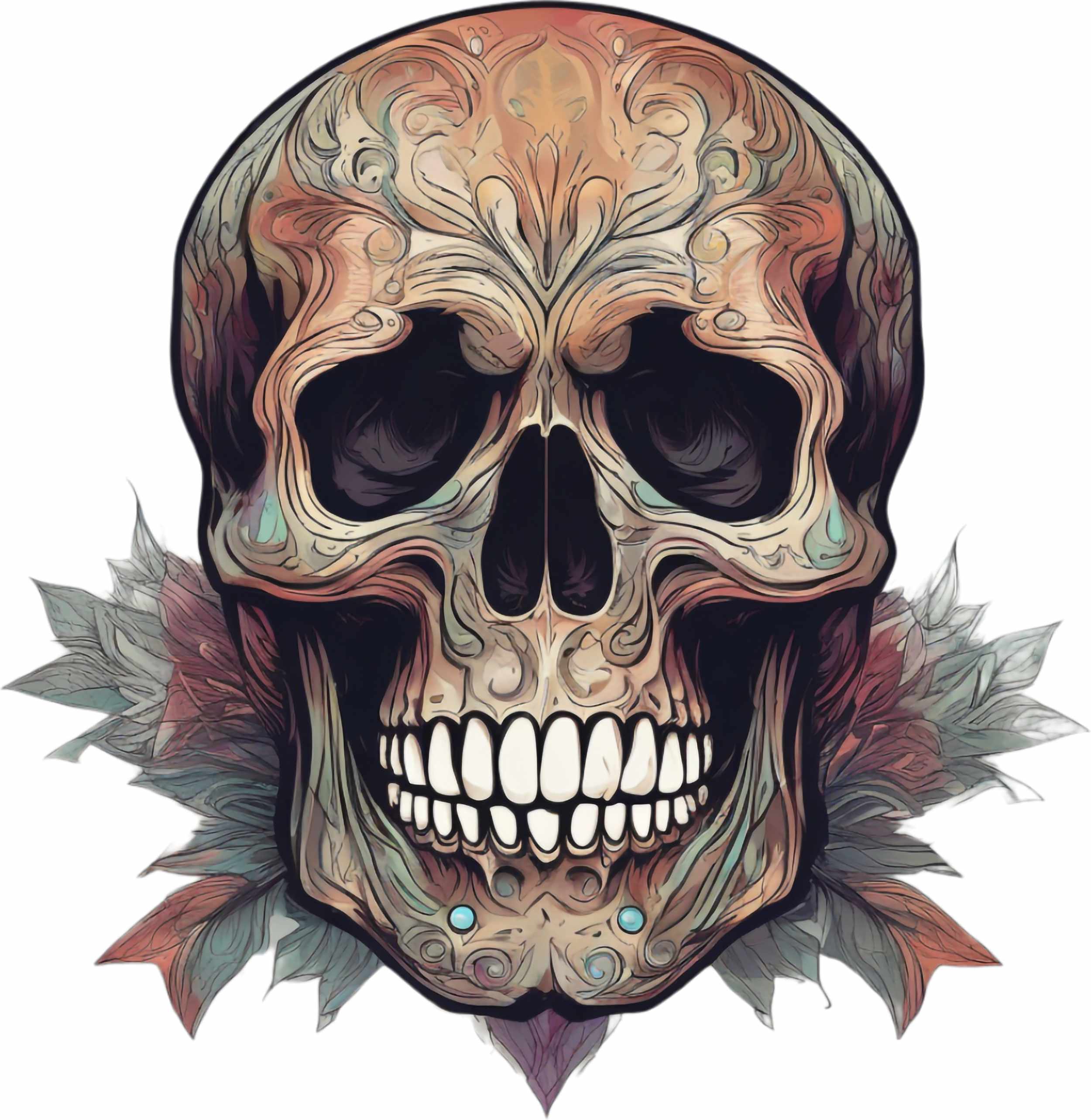 colorful skull t shirt design 4 981