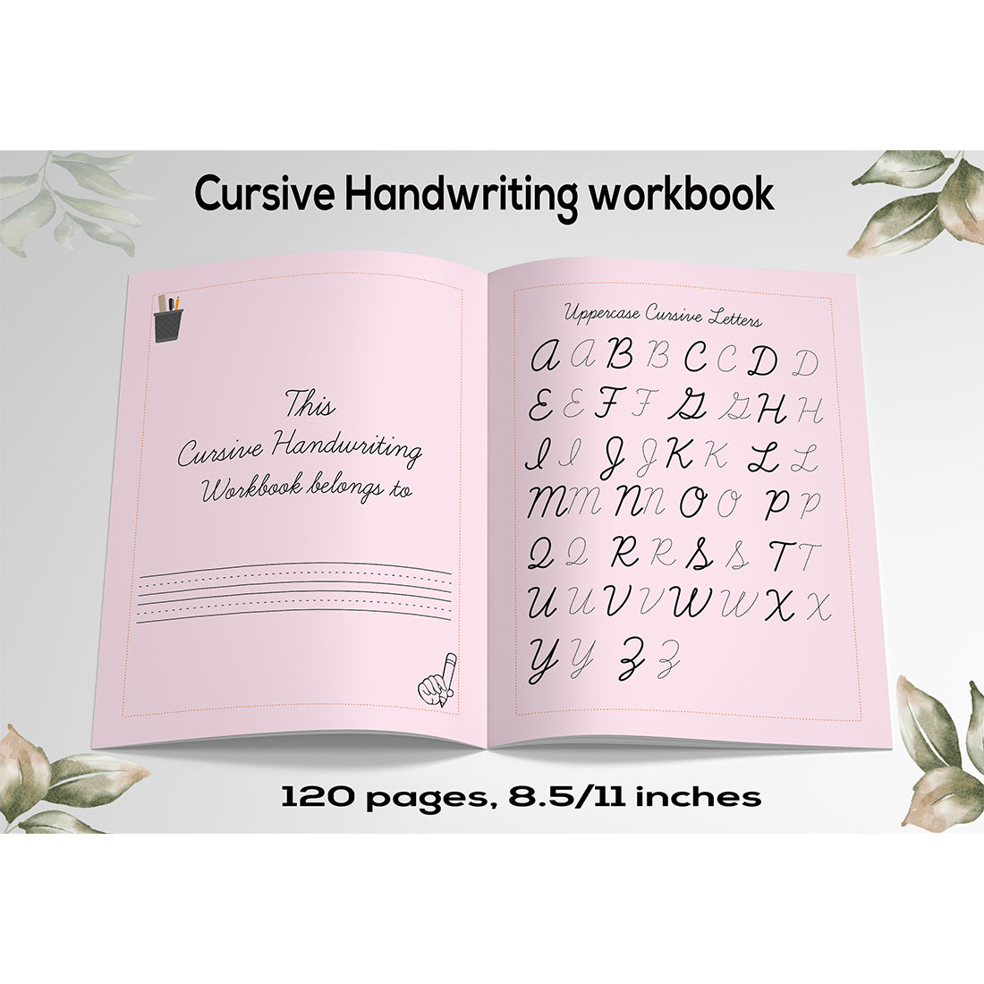 Cursive Handwriting workbook cover image.