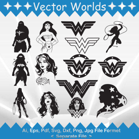 Wonder Woman SVG Vector Design cover image.