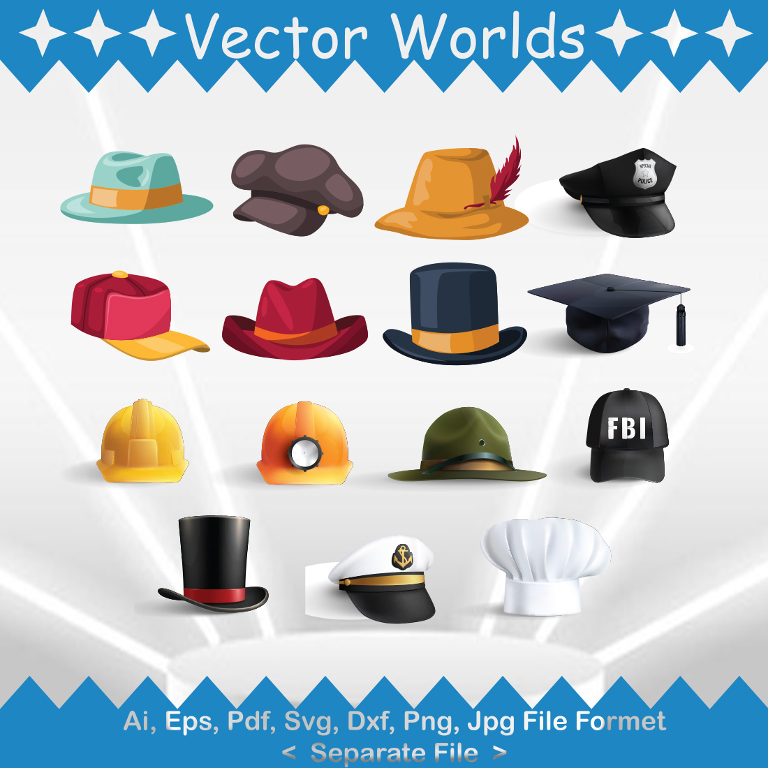 Hats SVG Vector Design cover image.