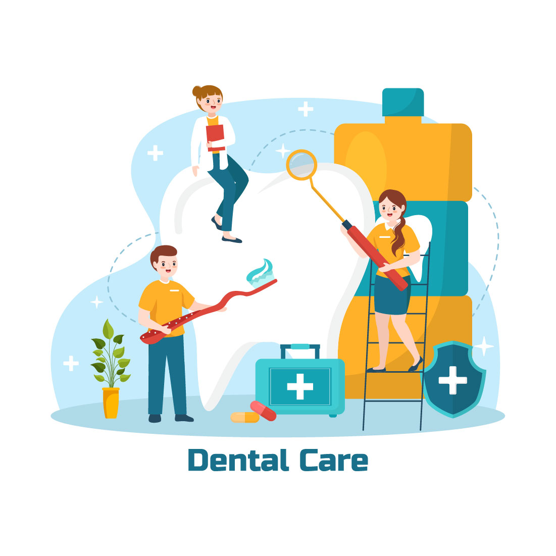 12 Dental Care Illustration preview image.